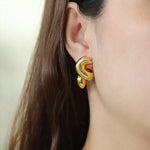 Load image into Gallery viewer, Gold Tone Corkscrew Earrings for Women | Soria Jewelry