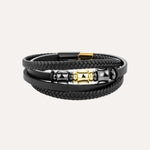 Load image into Gallery viewer, Braided Leather Bracelet with Beaded Design for Men | Soria Jewelry