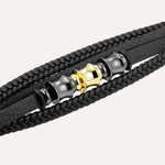 Load image into Gallery viewer, Braided Leather Bracelet with Beaded Design for Men | Soria Jewelry