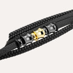 Load image into Gallery viewer, Braided Leather Bracelet with Beaded Design for Men | Soria Jewelry