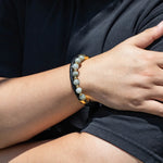 Load image into Gallery viewer, Natural Stone Leather Bracelet Woven Wrist Band for Men | Soria Jewelry