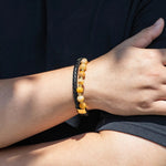 Load image into Gallery viewer, Natural Stone Leather Bracelet Woven Wrist Band for Men | Soria Jewelry