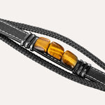 Load image into Gallery viewer, Braided Tiger Eye Stones Leather Bracelet with Multi Layer for Men | Soria Jewelry