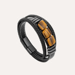 Load image into Gallery viewer, Braided Tiger Eye Stones Leather Bracelet with Multi Layer for Men | Soria Jewelry