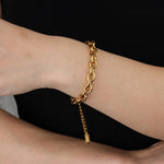 Load image into Gallery viewer, Gold Chunky Chain Bracelet for Women | Charm Adjustable Bracelet | Soria Jewelry