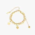 Load image into Gallery viewer, Charm Bracelet with Gold Tone Double Chain Bracelet