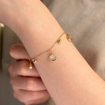 Load image into Gallery viewer, Charm Bracelet with Gold Tone Smiley Face for Women | Soria Jewelry