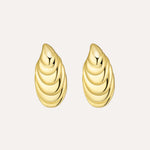 Load image into Gallery viewer, Seashell Shaped Earrings for Women | Chunky Gold Tone Jewelry | Soria Jewelry