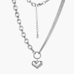 Load image into Gallery viewer, Heart Locket Chunky Silver Chain Necklace
