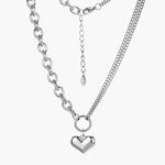 Load image into Gallery viewer, Heart Locket Chunky Silver Chain Necklace