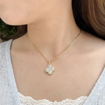 Load image into Gallery viewer, Clover Necklace with 18K Gold Tone and Crystal for Women | Soria Jewelry
