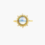 Load image into Gallery viewer, Gold Opal Sun Flower and Adjustable Ring