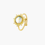 Load image into Gallery viewer, Gold Opal Sun Flower and Adjustable Ring