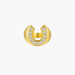 Load image into Gallery viewer, Gold Crystal and Initial Shaped Ring