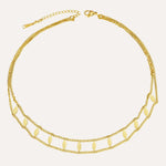 Load image into Gallery viewer, Double Layer Choker Necklace for Women | Dainty Oval Pendants Design | Soria Jewelry