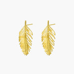 Load image into Gallery viewer, Gold Feather Earrings