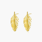 Load image into Gallery viewer, Gold Feather Earrings