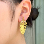 Load image into Gallery viewer, Gold Feather Earrings for Women | Dainty Fashion Jewelry | Soria Jewelry