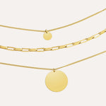 Load image into Gallery viewer, 3 Layer Necklace for Women | Dainty Circle Pendant Jewelry | Soria Jewelry