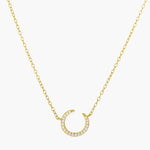 Load image into Gallery viewer, Crescent Moon Crystal Pendant Necklace