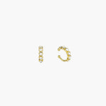 Load image into Gallery viewer, Dainty Gold Ear Cuffs with Heart CZ Design