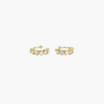 Load image into Gallery viewer, Dainty Gold Ear Cuffs with Heart CZ Design