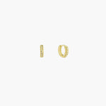 Load image into Gallery viewer, Dainty Gold Hoop Earrings with Cubic Zircon