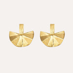Load image into Gallery viewer, Drop Earrings with Gold Tone Half Circle Fan Design for Women | Soria Jewelry