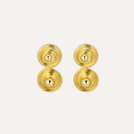 Load image into Gallery viewer, Drop Earrings with Gold Tone Round Spiral Circle for Women | Soria Jewelry