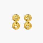 Load image into Gallery viewer, Drop Earrings with Gold Tone Round Spiral Circle