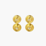 Load image into Gallery viewer, Drop Earrings with Gold Tone Round Spiral Circle