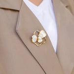 Load image into Gallery viewer, Flower Brooch for Women | Elegant Mother of Pearl Design | Soria Jewelry
