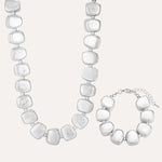 Load image into Gallery viewer, Chunky Square Necklace Bracelet Set for Women | Soria Jewelry