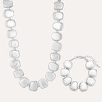 Load image into Gallery viewer, Chunky Square Necklace Bracelet Set for Women | Soria Jewelry