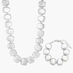 Load image into Gallery viewer, Chunky Square Necklace Bracelet Set