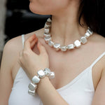 Load image into Gallery viewer, Chunky Square Necklace Bracelet Set for Women | Soria Jewelry