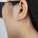 Load image into Gallery viewer, CZ Hoop Stud Earrings for Women | Fashion Dainty Jewelry | Soria Jewelry