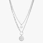 Load image into Gallery viewer, Double Layer Smiley Pendant Necklace
