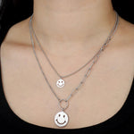 Load image into Gallery viewer, Double Layer Necklace for Women | Fashion Smiley Pendant Design | Soria Jewelry