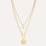 Load image into Gallery viewer, Double Layer Necklace for Women | Fashion Smiley Pendant Design | Soria Jewelry