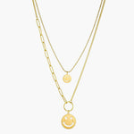 Load image into Gallery viewer, Double Layer Smiley Pendant Necklace