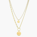 Load image into Gallery viewer, Double Layer Smiley Pendant Necklace