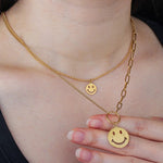 Load image into Gallery viewer, Double Layer Necklace for Women | Fashion Smiley Pendant Design | Soria Jewelry