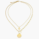 Load image into Gallery viewer, Double Layer Smiley Pendant Necklace