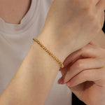 Load image into Gallery viewer, Gold Bead Bracelet for Women | Minimalist Adjustable Ball Chain Bracelet | Soria Jewelry