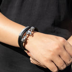 Load image into Gallery viewer, Leather Anchor Bracelet for Men | Fashion Nautical Style Jewelry | Soria Jewelry