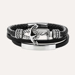 Load image into Gallery viewer, Leather Anchor Bracelet for Men | Fashion Nautical Style Jewelry | Soria Jewelry