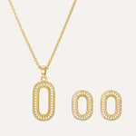 Load image into Gallery viewer, Gold Necklace Earrings Set for Women | Fashion Oval Design | Soria Jewelry