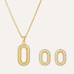 Load image into Gallery viewer, Gold Necklace Earrings Set for Women | Fashion Oval Design | Soria Jewelry