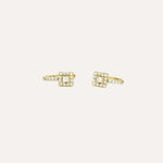 Load image into Gallery viewer, Square CZ Ear Cuffs for Women | Fashion Clip on Earrings | Soria Jewelry